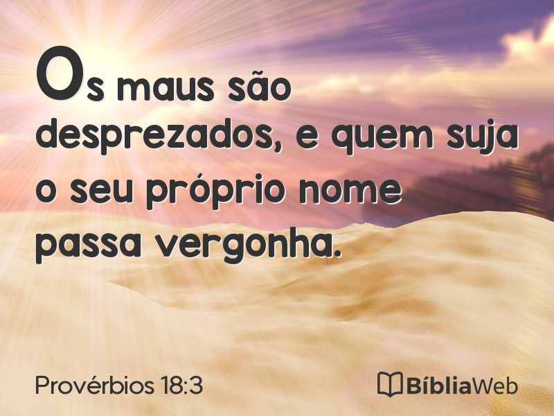 Provérbios 18:3 em imagem para compartilhar