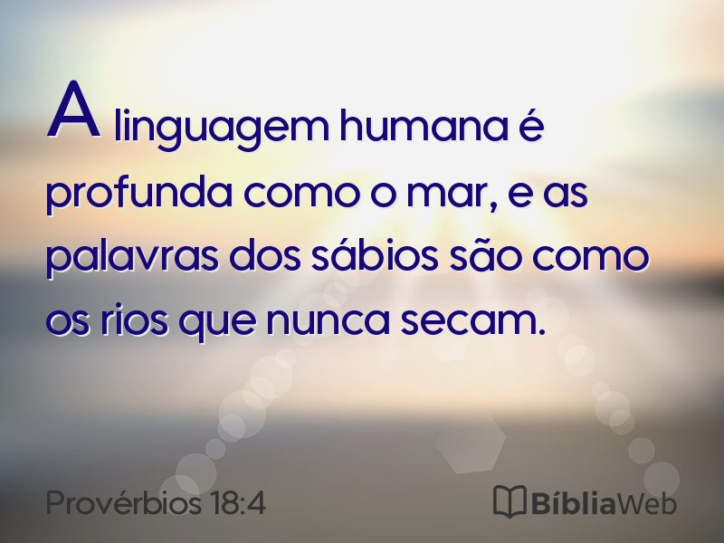 Provérbios 18:4 em imagem para compartilhar
