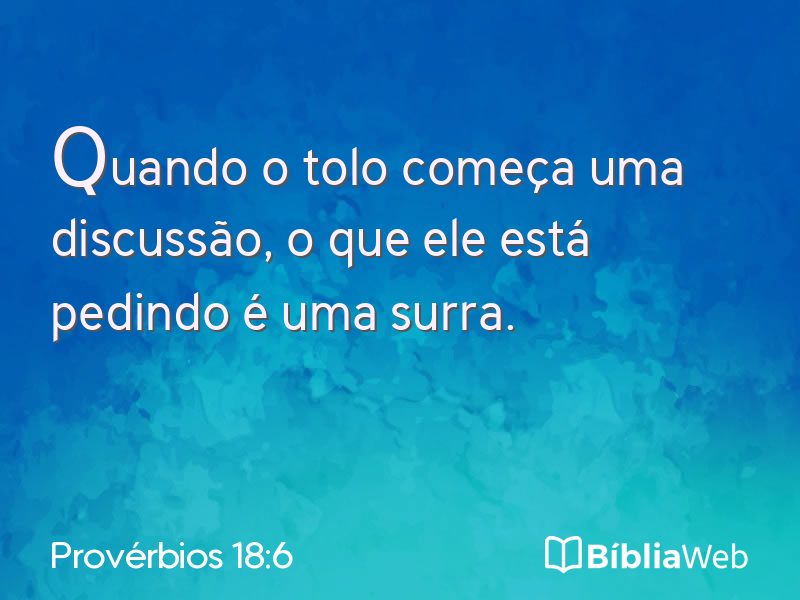 Provérbios 18:6 em imagem para compartilhar