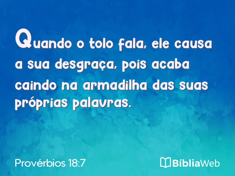 Provérbios 18:7 em imagem para compartilhar