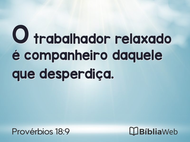 Provérbios 18:9 em imagem para compartilhar