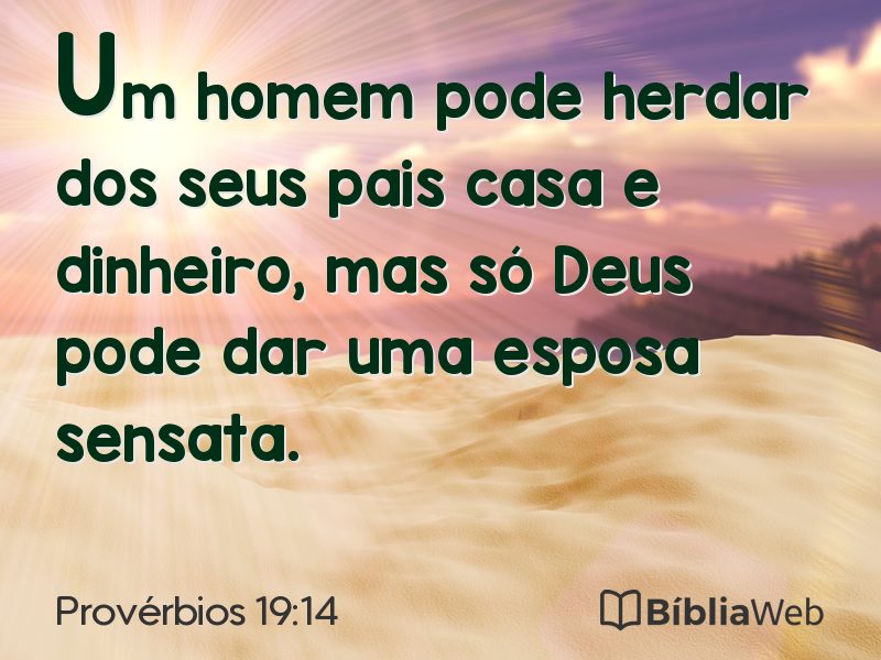 Provérbios 19:14 em imagem para compartilhar