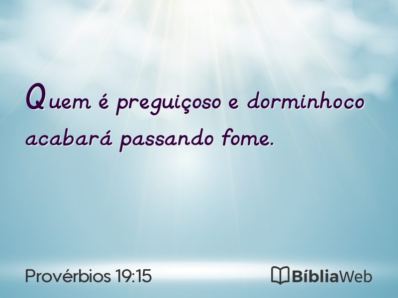 Provérbios 19:15 em imagem para compartilhar