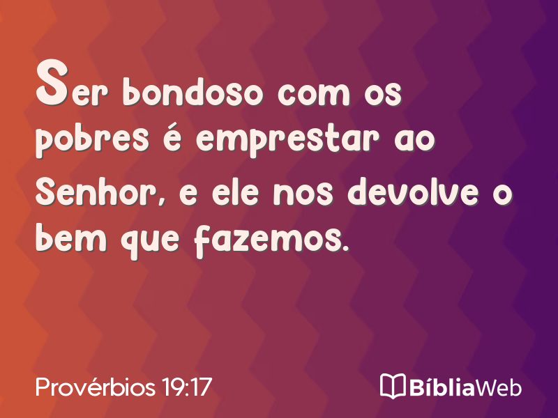 Provérbios 19:17 em imagem para compartilhar