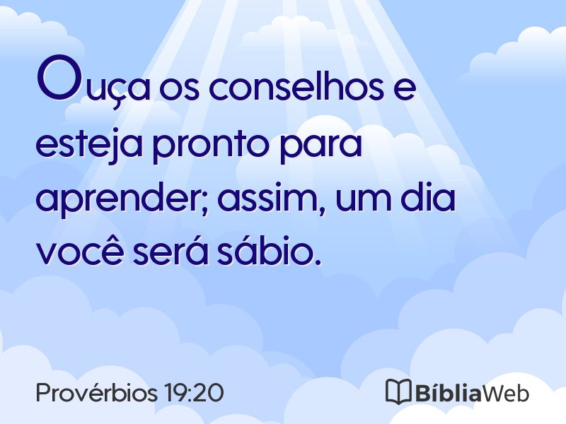 Provérbios 19:20 em imagem para compartilhar