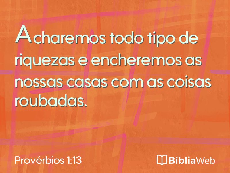 Provérbios 1:13 em imagem para compartilhar