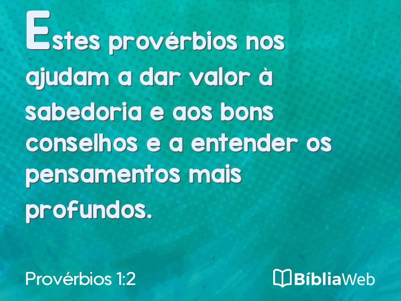 Provérbios 1:2 em imagem para compartilhar