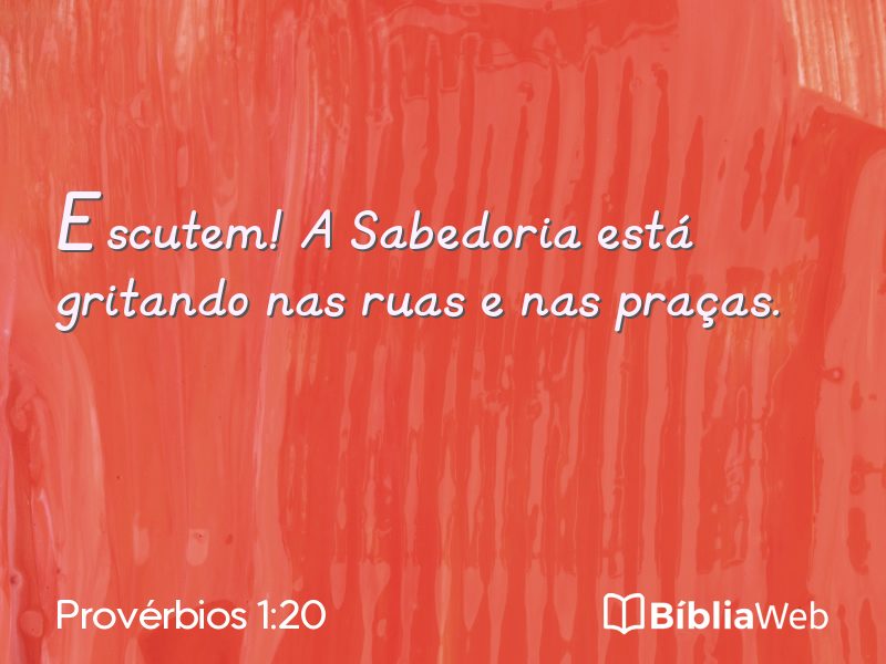 Provérbios 1:20 em imagem para compartilhar