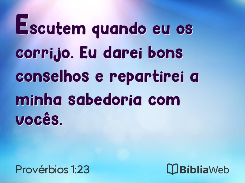 Provérbios 1:23 em imagem para compartilhar