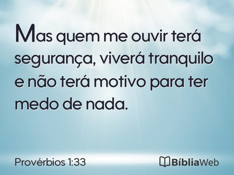 Provérbios 1:33 em imagem para compartilhar