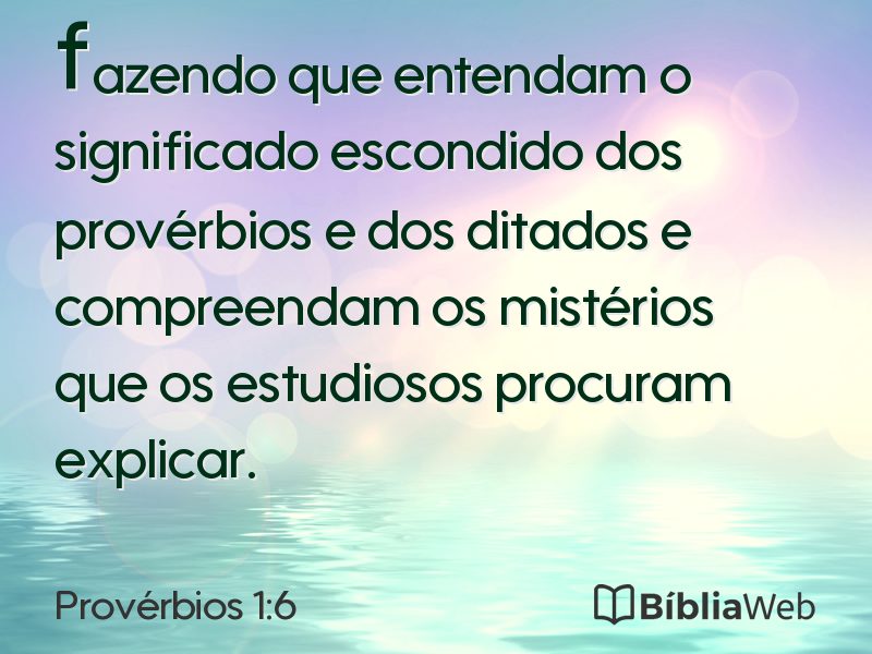 Provérbios 1:6 em imagem para compartilhar