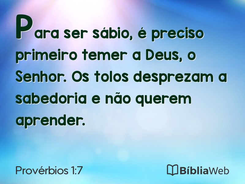 Provérbios 1:7 em imagem para compartilhar