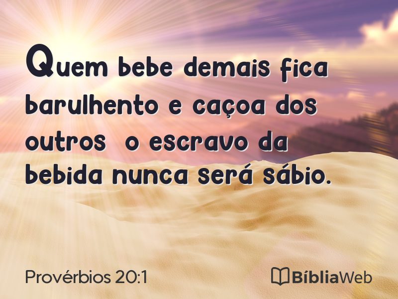 Provérbios 20:1 em imagem para compartilhar