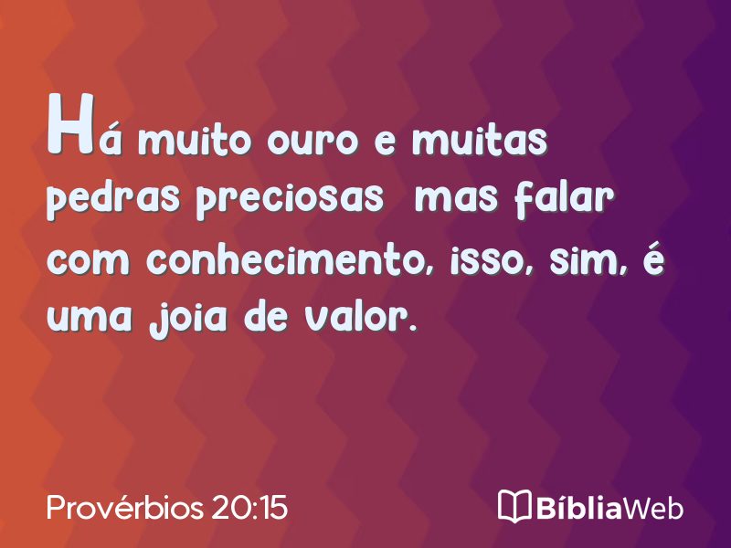Provérbios 20:15 em imagem para compartilhar