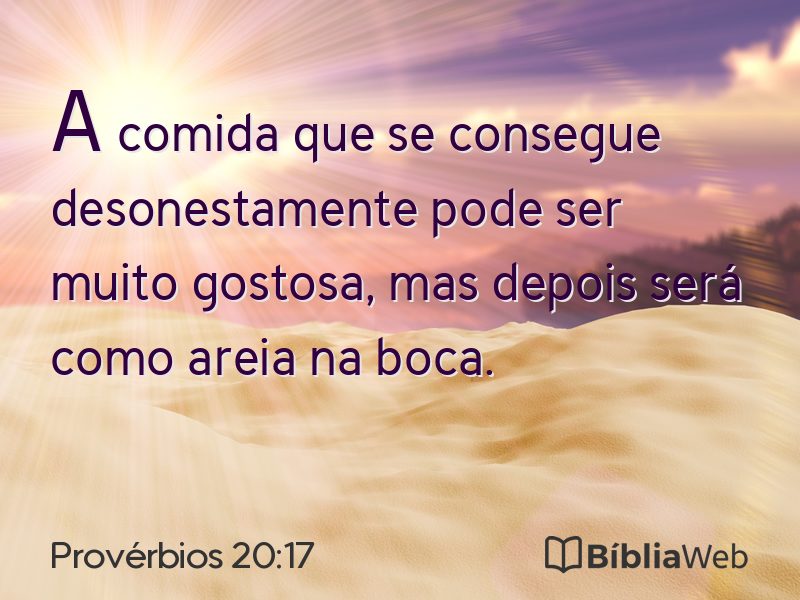 Provérbios 20:17 em imagem para compartilhar