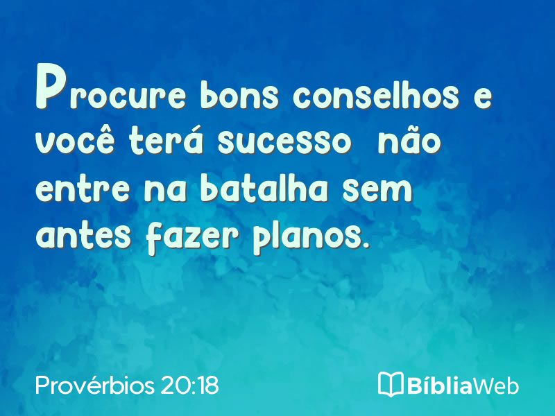 Provérbios 20:18 em imagem para compartilhar