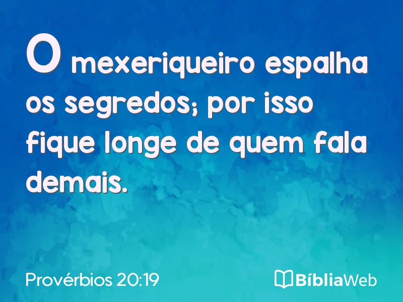 Provérbios 20:19 em imagem para compartilhar