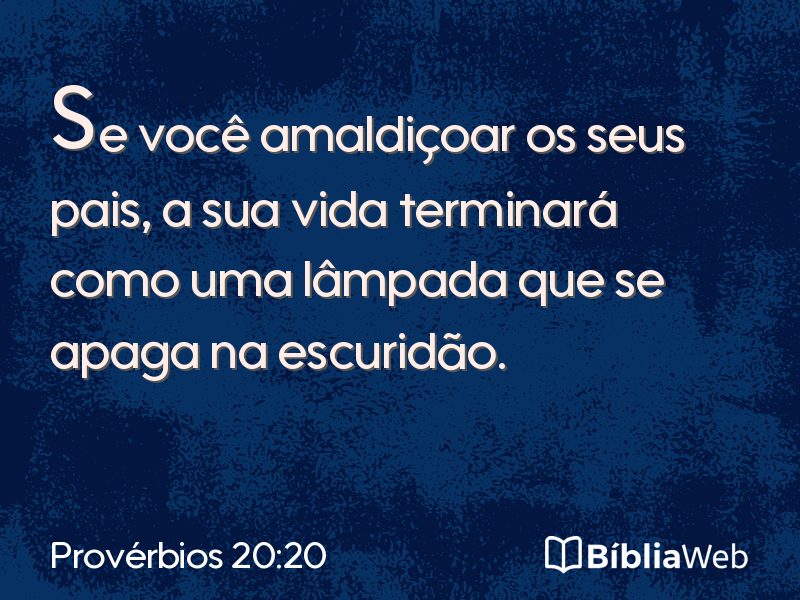 Provérbios 20:20 em imagem para compartilhar
