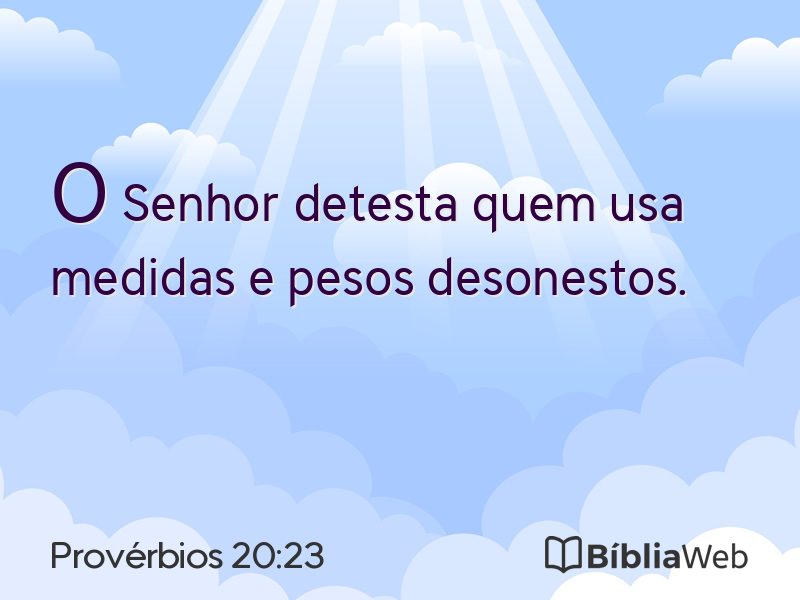 Provérbios 20:23 em imagem para compartilhar