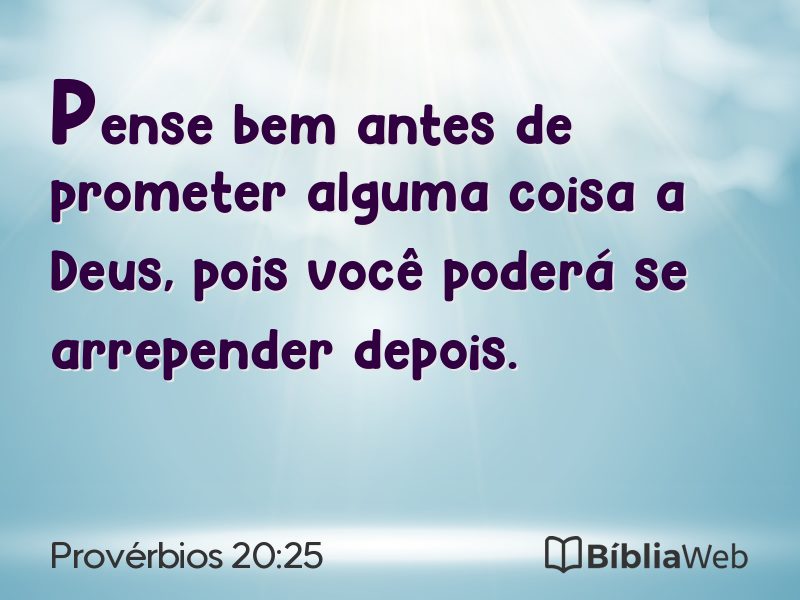 Provérbios 20:25 em imagem para compartilhar