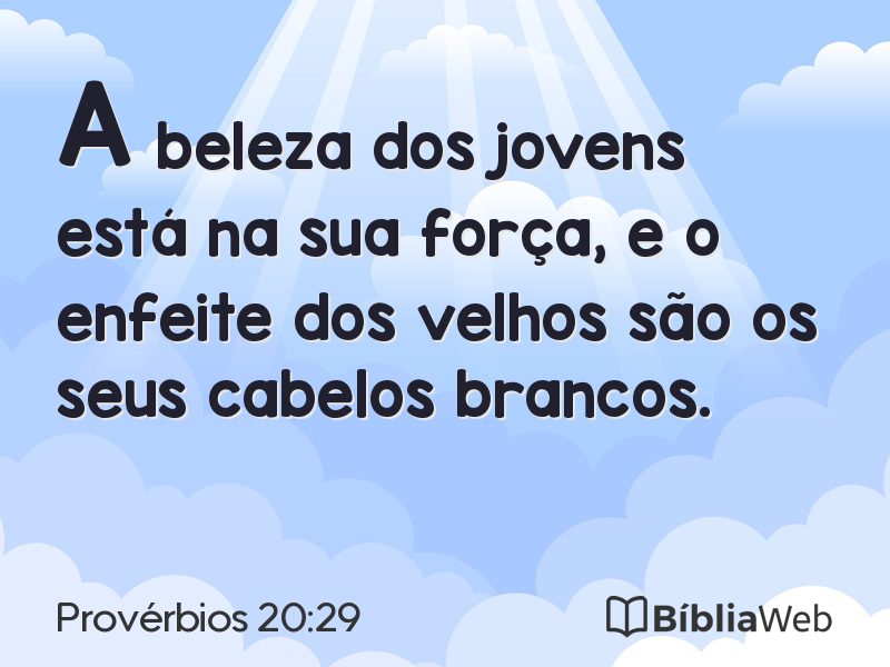 Provérbios 20:29 em imagem para compartilhar
