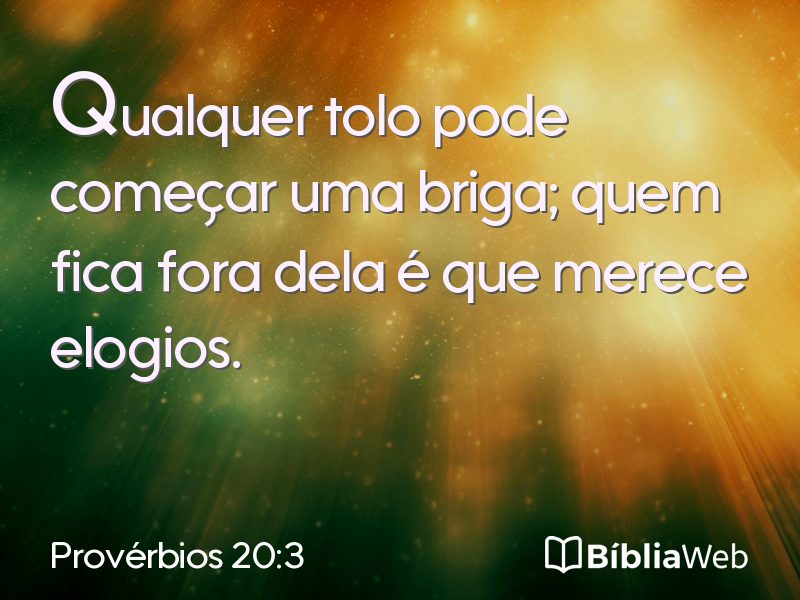 Provérbios 20:3 em imagem para compartilhar