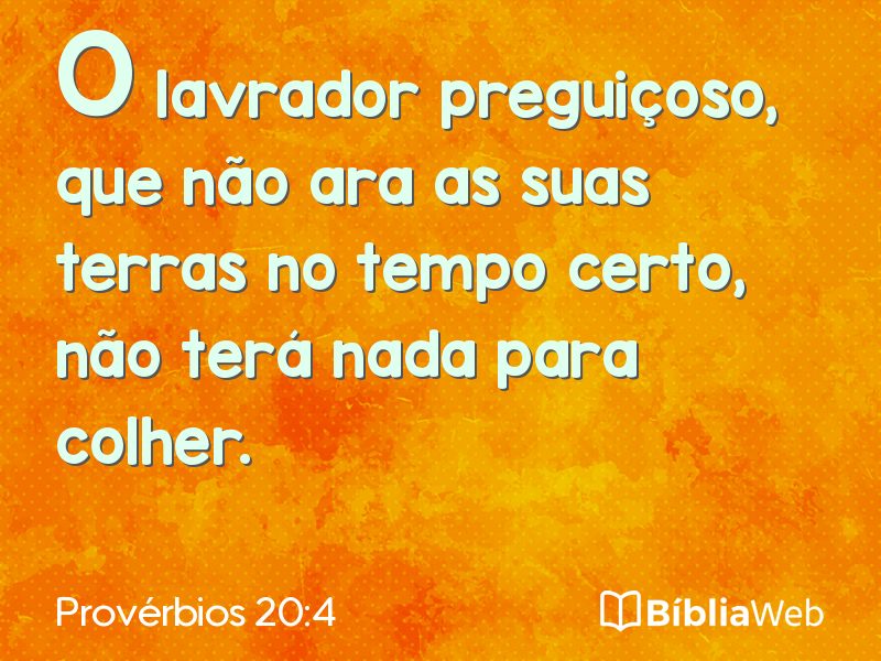 Provérbios 20:4 em imagem para compartilhar