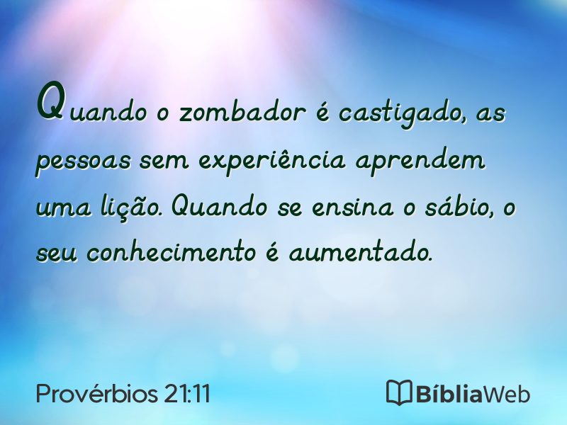 Provérbios 21:11 em imagem para compartilhar