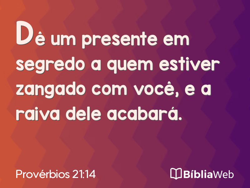 Provérbios 21:14 em imagem para compartilhar