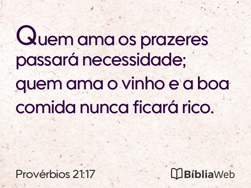 Provérbios 21:17 em imagem para compartilhar
