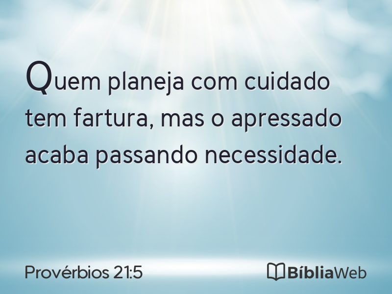 Provérbios 21:5 em imagem para compartilhar