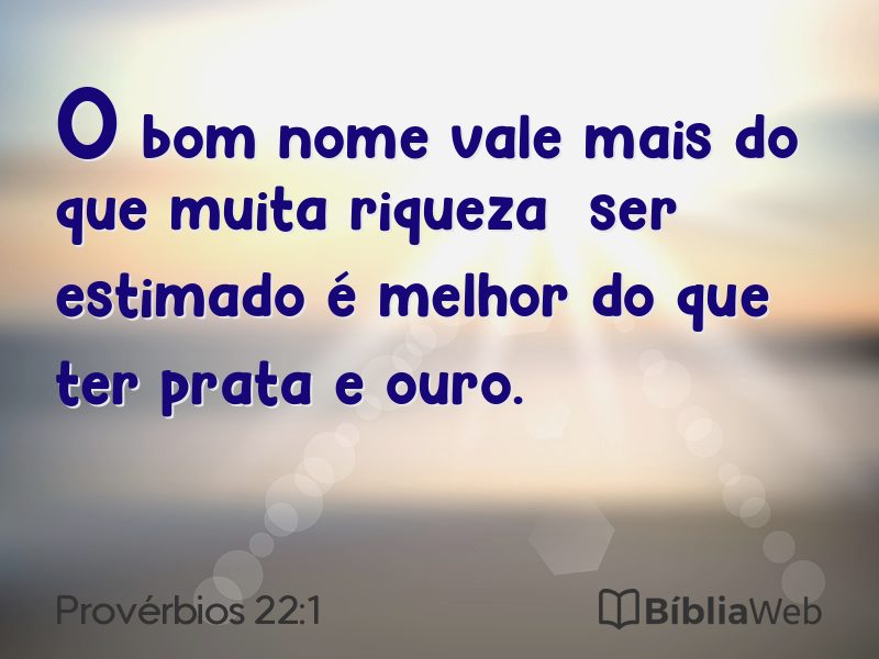 Provérbios 22:1 em imagem para compartilhar