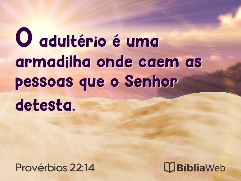 Provérbios 22:14 em imagem para compartilhar