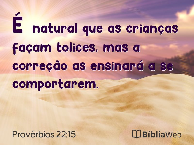 Provérbios 22:15 em imagem para compartilhar