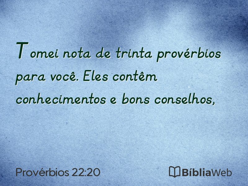 Provérbios 22:20 em imagem para compartilhar
