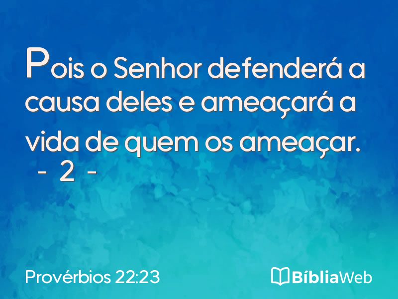 Provérbios 22:23 em imagem para compartilhar