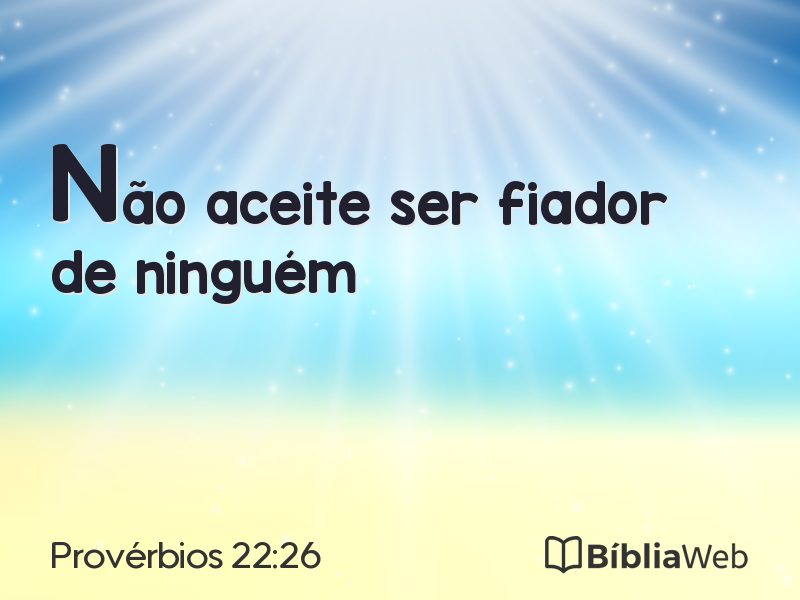 Provérbios 22:26 em imagem para compartilhar
