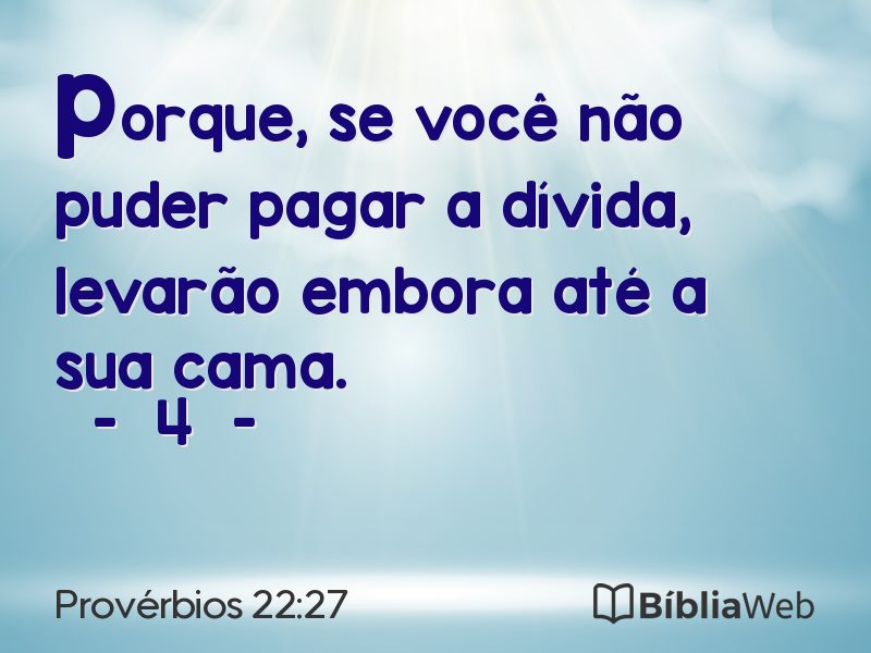 Provérbios 22:27 em imagem para compartilhar