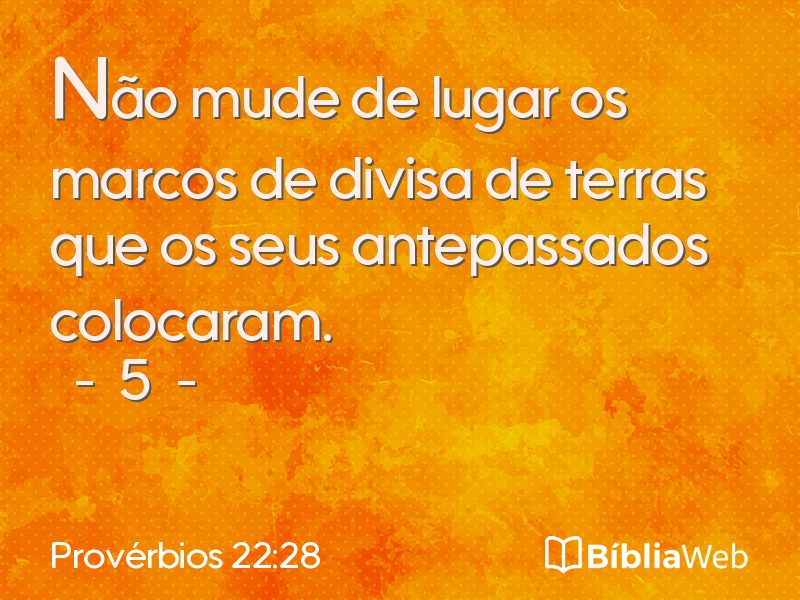 Provérbios 22:28 em imagem para compartilhar