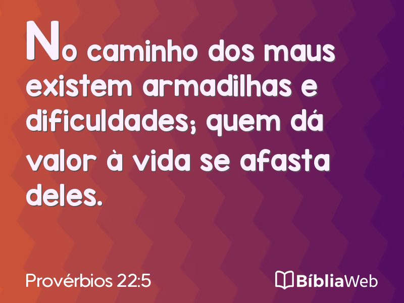 Provérbios 22:5 em imagem para compartilhar