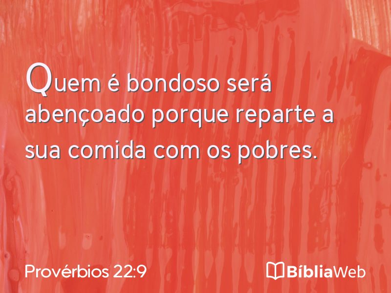 Provérbios 22:9 em imagem para compartilhar