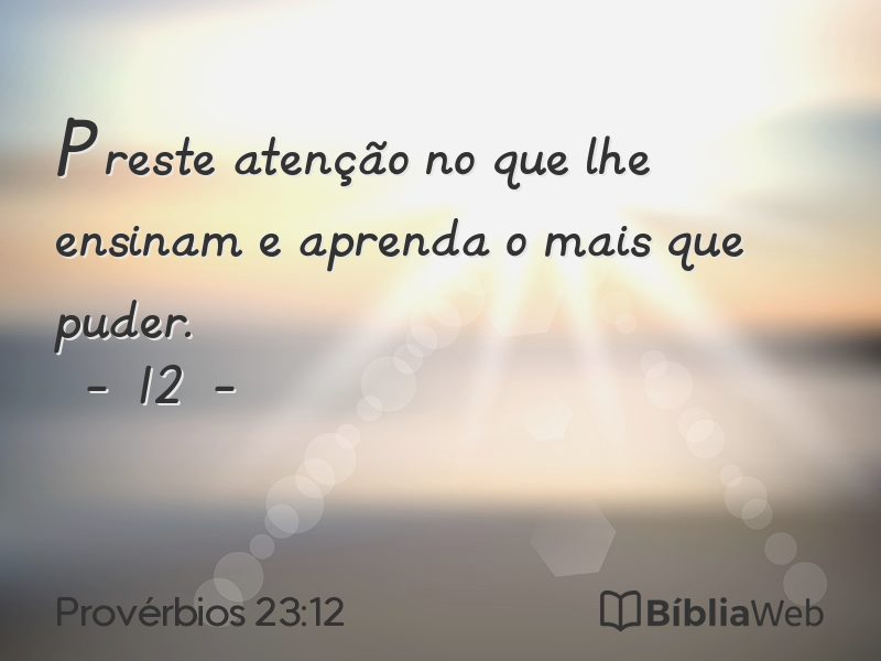 Provérbios 23:12 em imagem para compartilhar