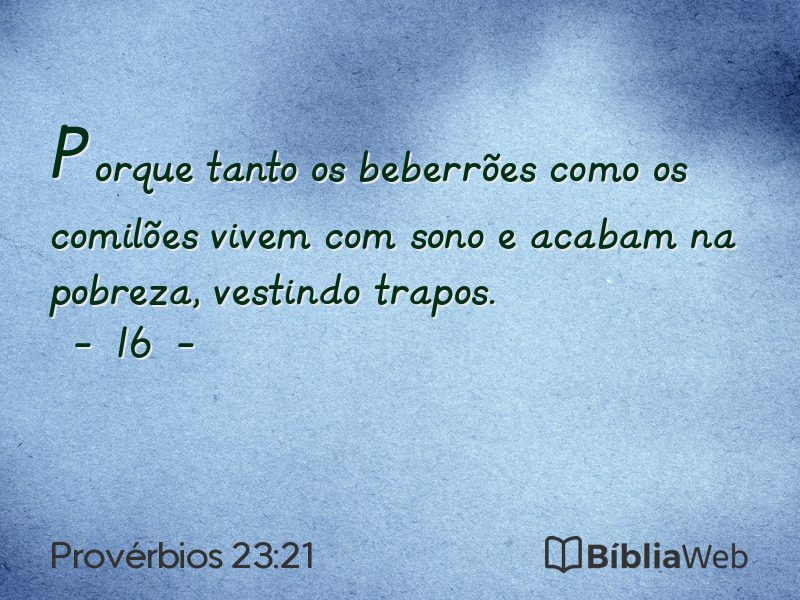 Provérbios 23:21 em imagem para compartilhar