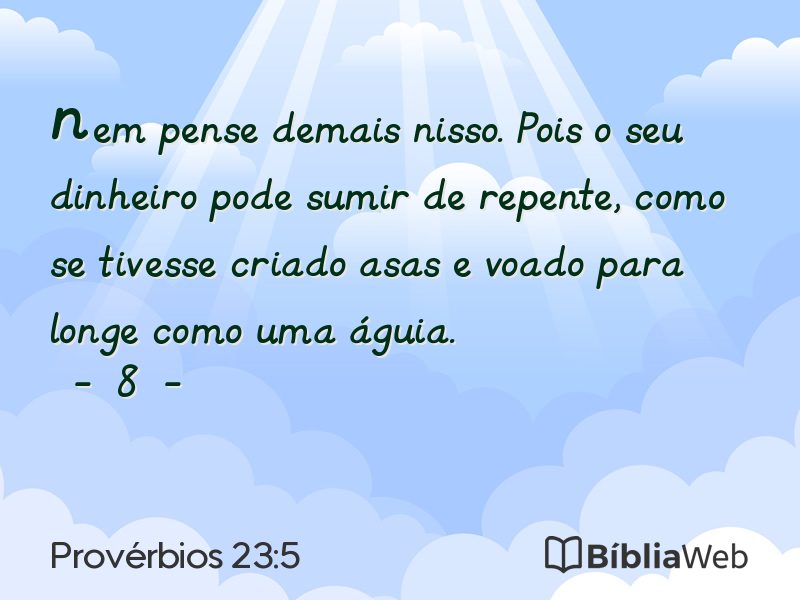 Provérbios 23:5 em imagem para compartilhar