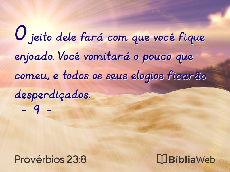 Provérbios 23:8 em imagem para compartilhar