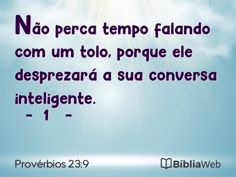 Provérbios 23:9 em imagem para compartilhar