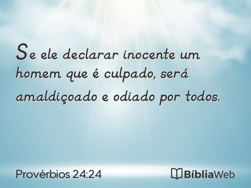 Provérbios 24:24 em imagem para compartilhar