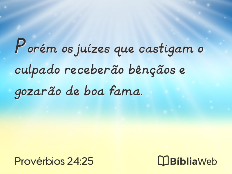 Provérbios 24:25 em imagem para compartilhar