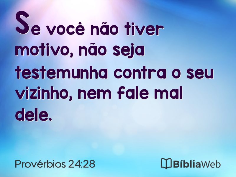 Provérbios 24:28 em imagem para compartilhar