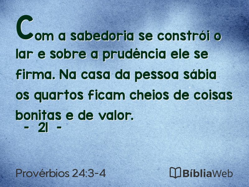 Provérbios 24:3-4 em imagem para compartilhar